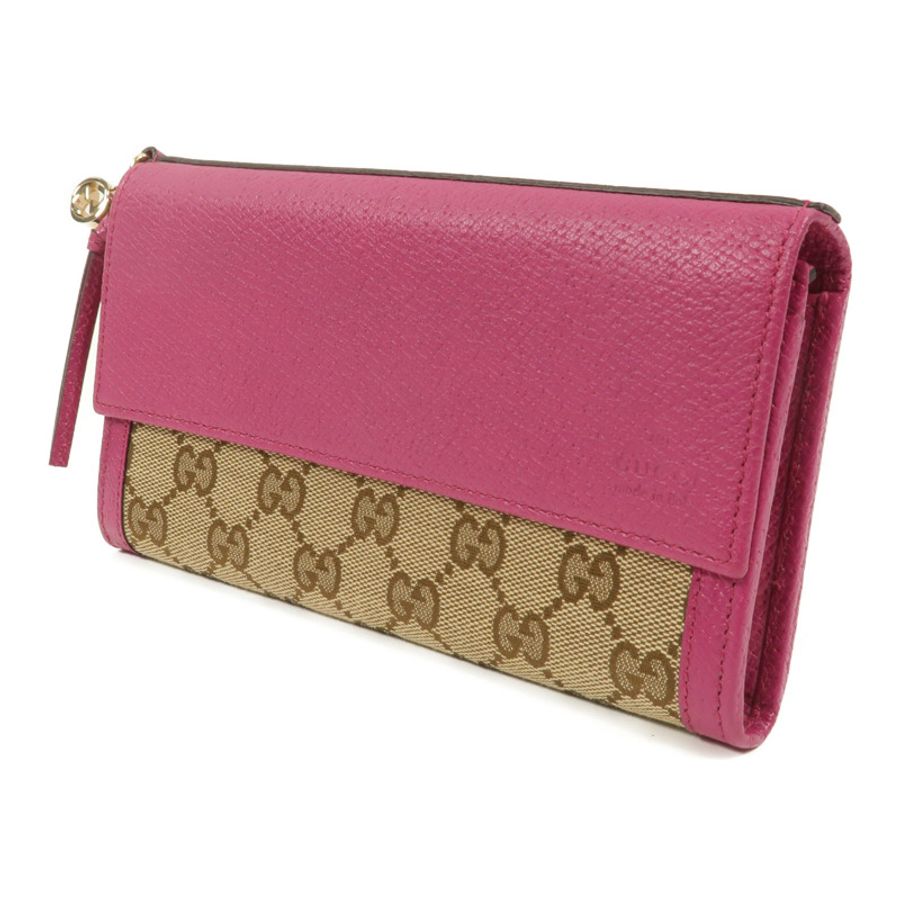 GUCCI 帆布/牛皮皮革Long Wallet長錢包-2