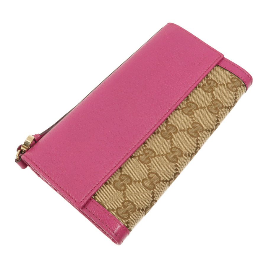 GUCCI 帆布/牛皮皮革Long Wallet長錢包-4