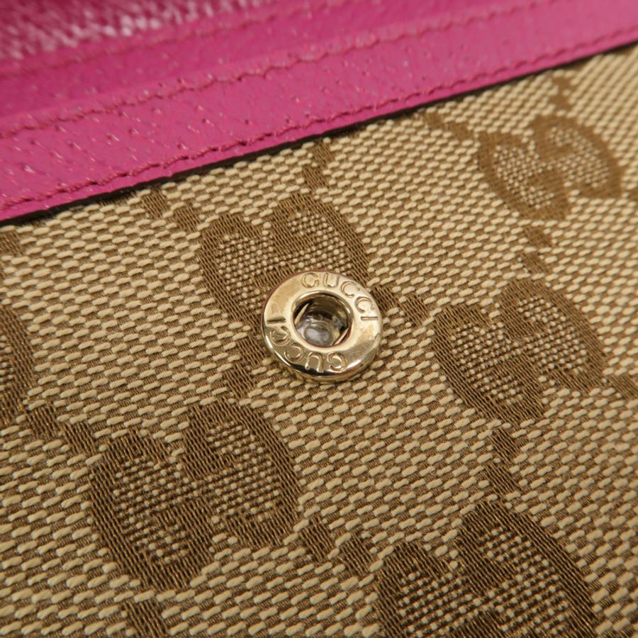 GUCCI 帆布/牛皮皮革Long Wallet長錢包-14