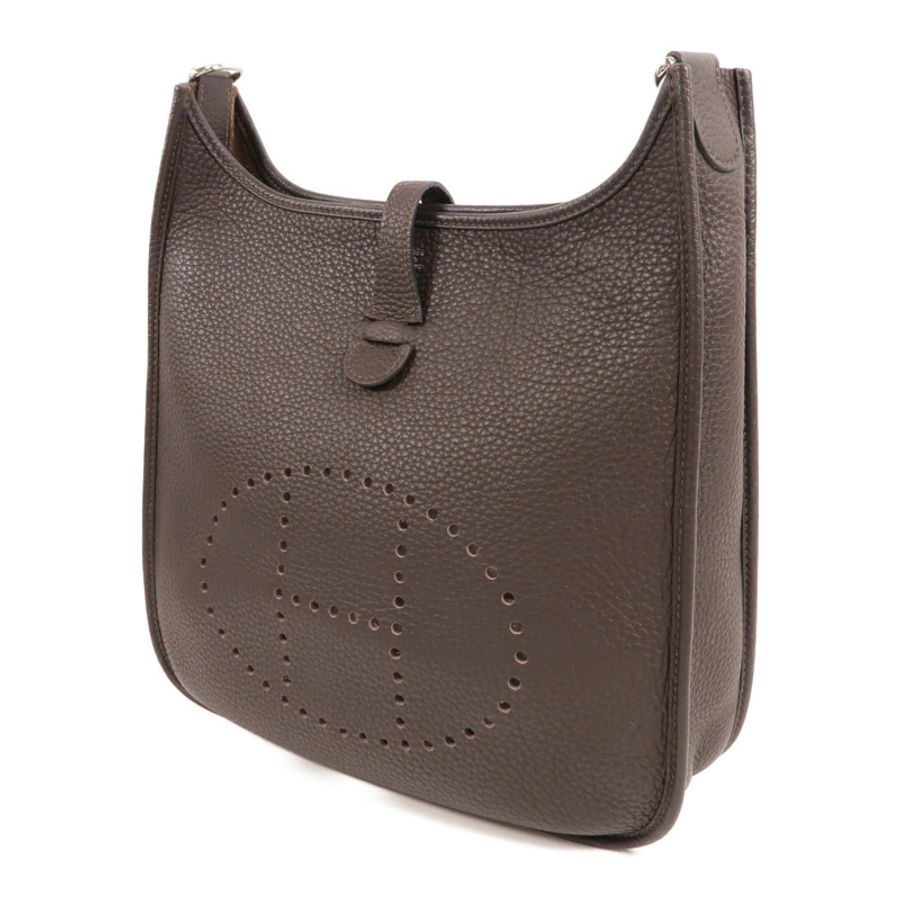 HERMES Clemence皮革Evelyne PM肩背袋Cacao-2