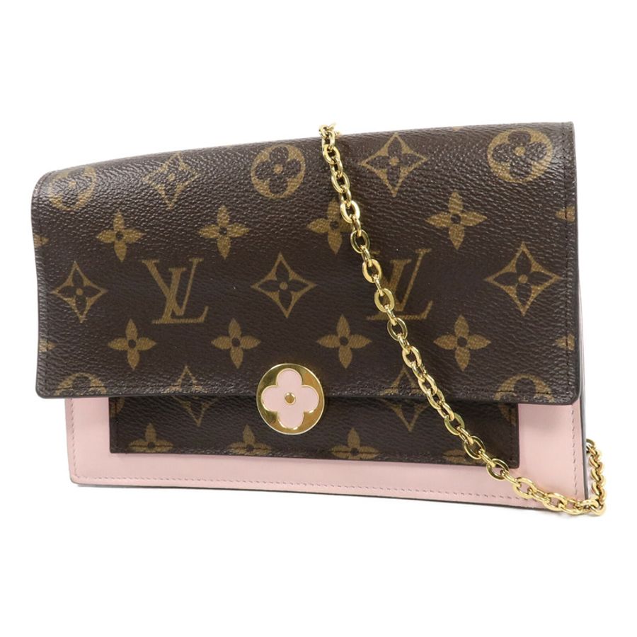 LOUIS VUITTON Monogram Flore Chain Wallet金扣鏈帶肩背袋-2