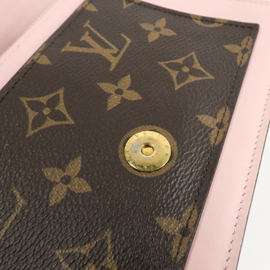 LOUIS VUITTON Monogram Flore Chain Wallet金扣鏈帶肩背袋-14