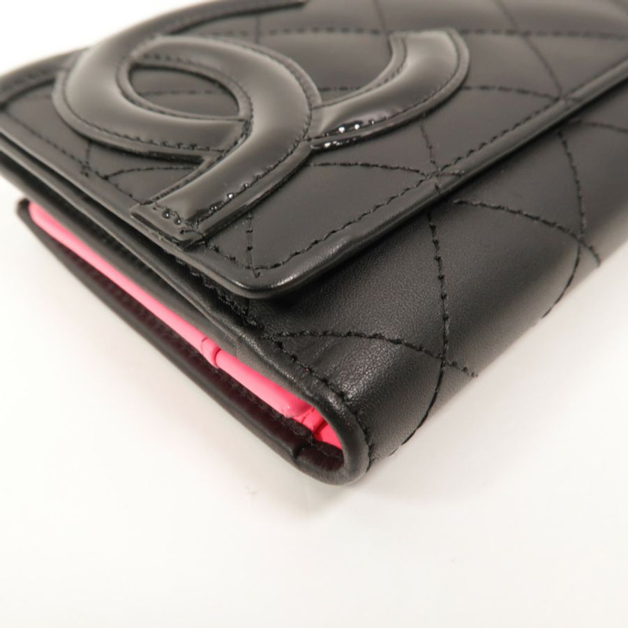 CHANEL 牛皮皮革Cambon Long Wallet長錢包-13