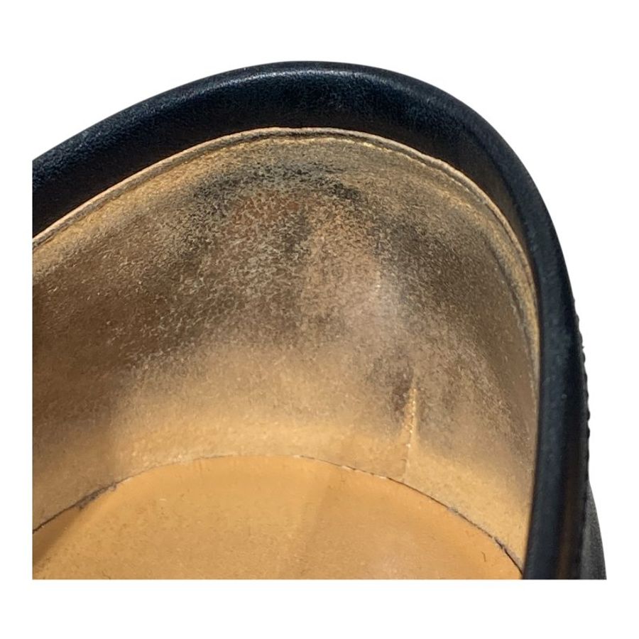 GUCCI 古馳 低跟金釦皮鞋 黑色 金釦 37-11