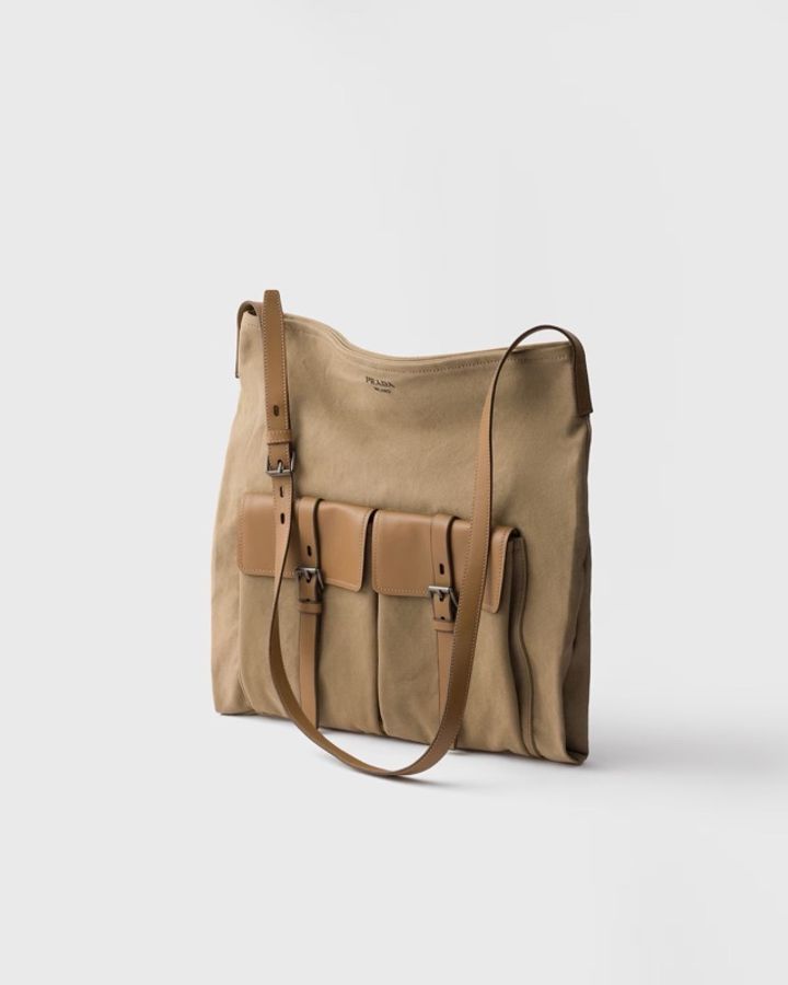 Prada 男士 Route帆布和皮革單肩包均碼碼38cm*40cm-2