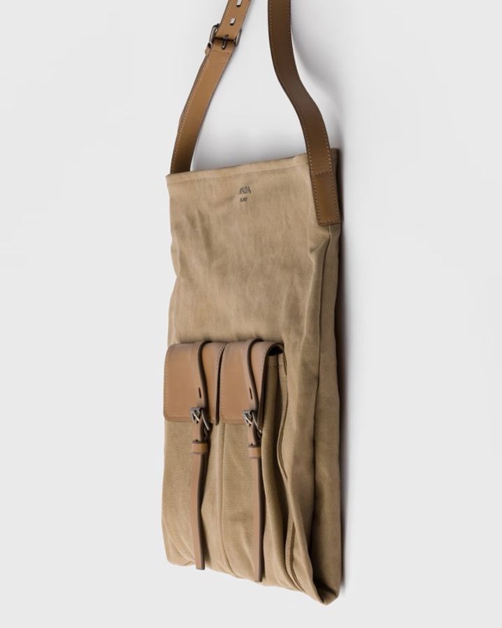 Prada 男士 Route帆布和皮革單肩包均碼碼38cm*40cm-3