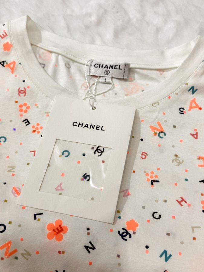CHANEL滿印彩色純棉短袖T恤 有備用扣-2