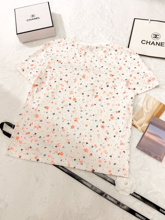 CHANEL滿印彩色純棉短袖T恤 有備用扣-4