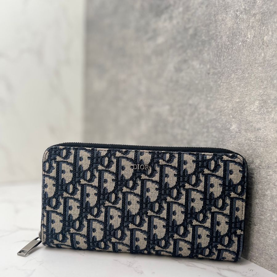 香緹國際精品 Dior DIOR 刺繡老花 拉鍊 長夾 1165-0