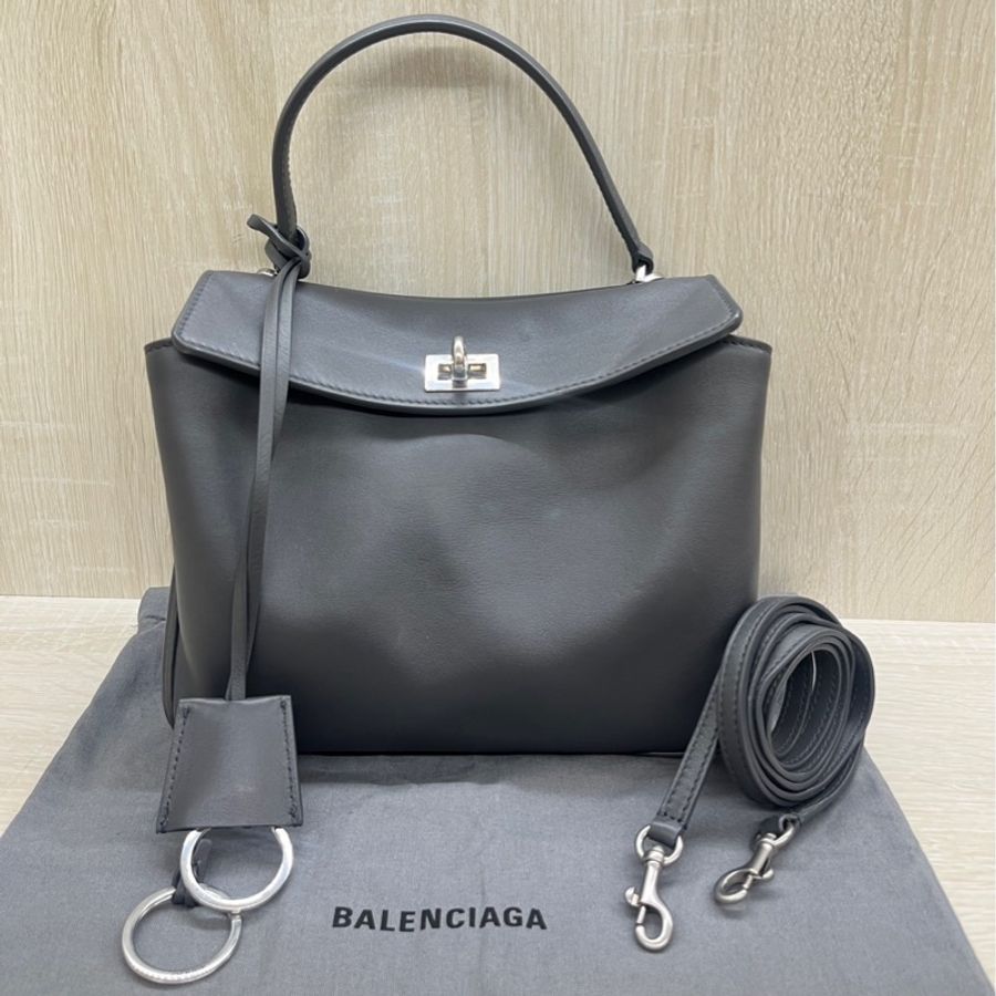 Balenciaga 巴黎世家 深灰色 Mini Rodeo 牛皮 手提包 肩背包 斜背包 8437122-3