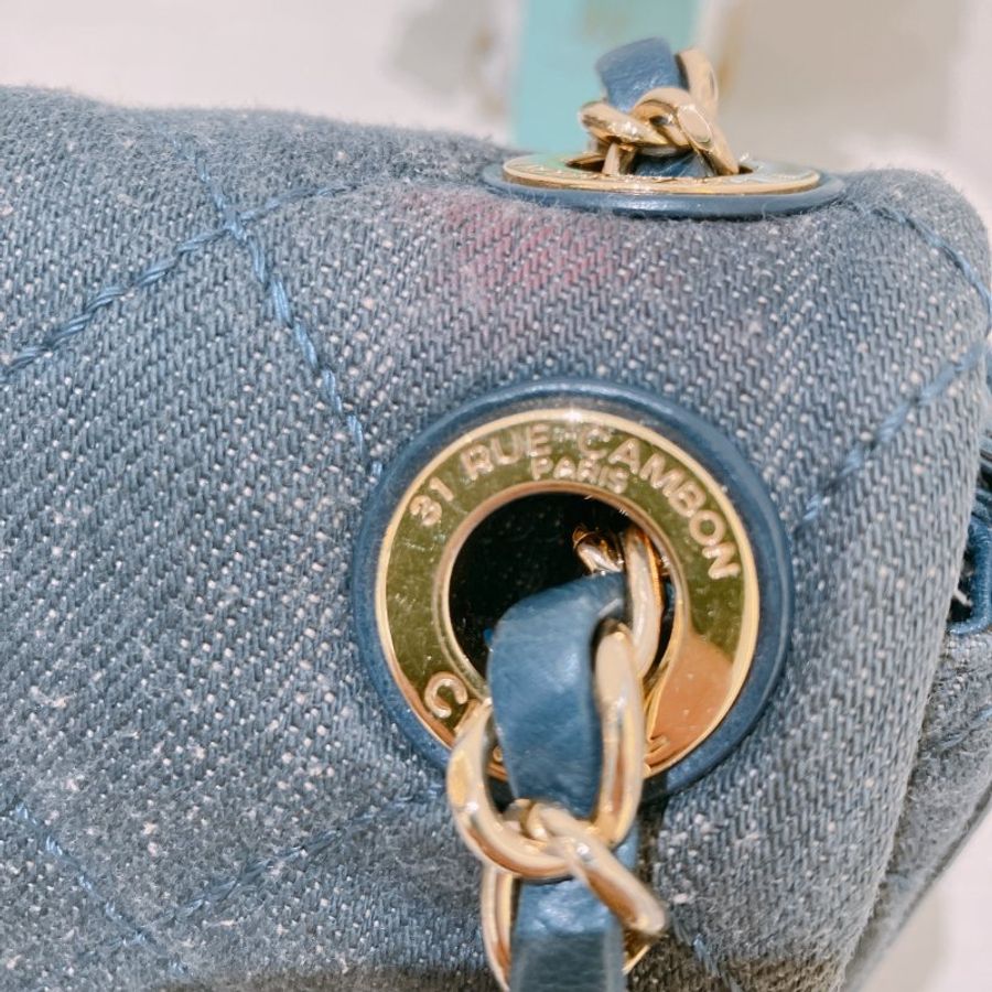 TK2111	香奈兒 牛仔布翻蓋包 Chanel Denim Classic Flap Bag 29cm with Gold Hardware-15