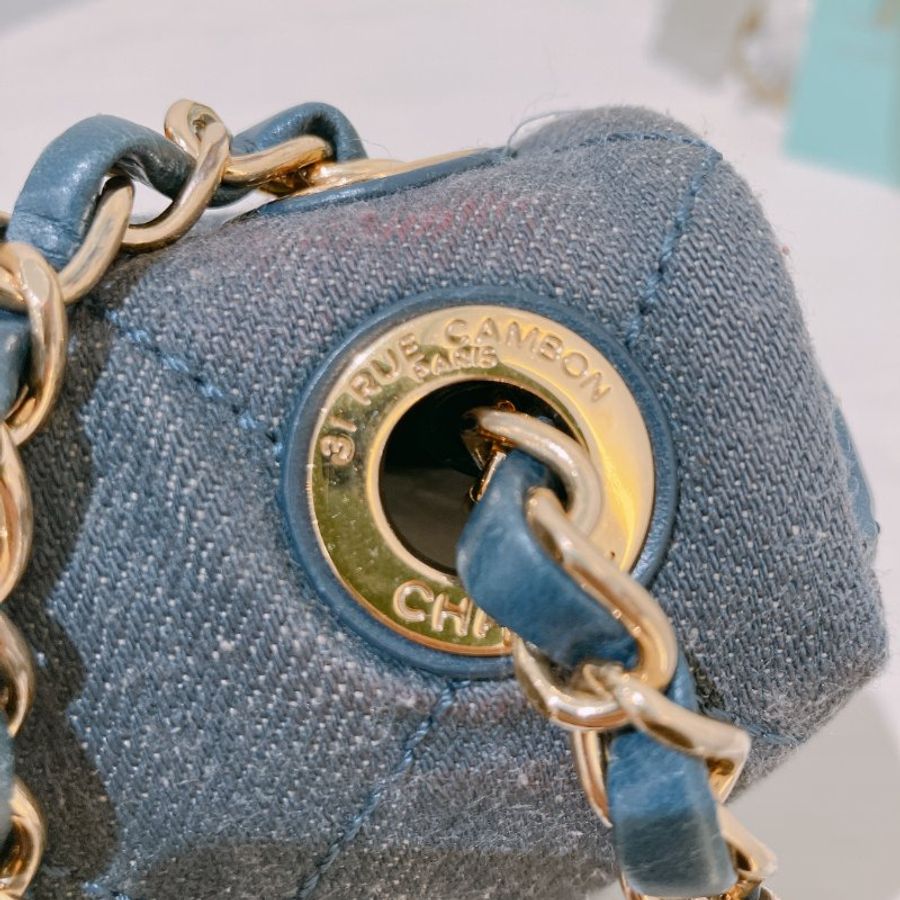 TK2111	香奈兒 牛仔布翻蓋包 Chanel Denim Classic Flap Bag 29cm with Gold Hardware-17