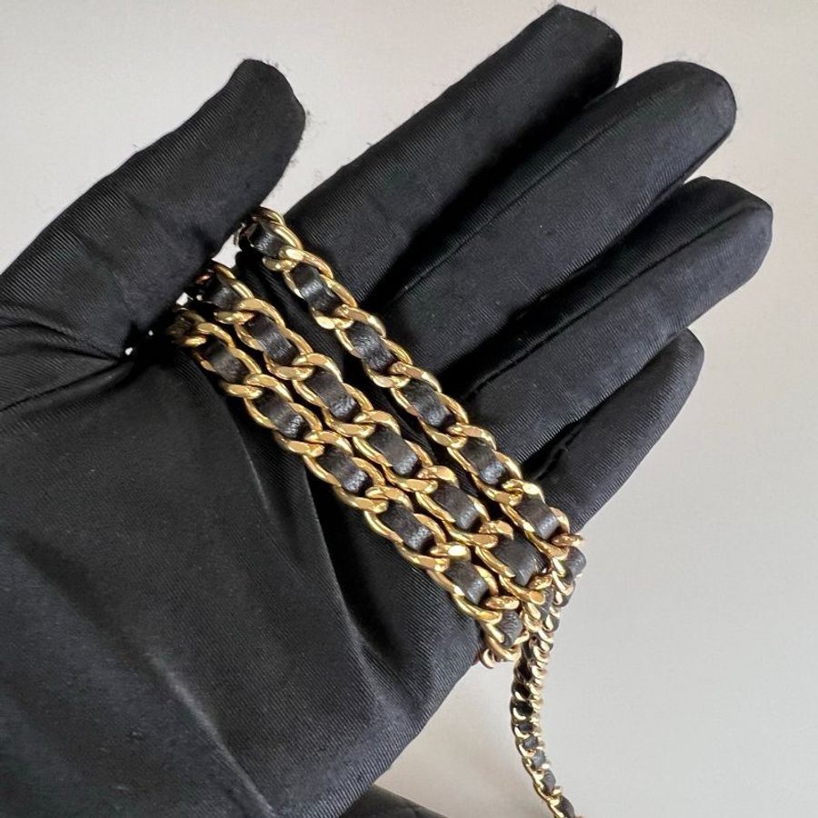CHANEL 撲克牌菱格小羊皮WOC斜背包 晶片款/ AP3076-8
