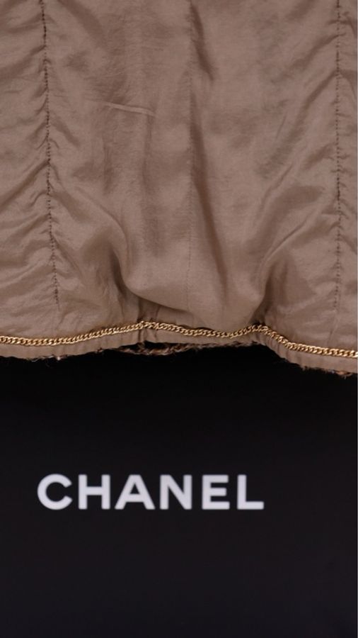 Chanel 16年罗马系列棕色格纹粗花呢四口袋上衣外套-32