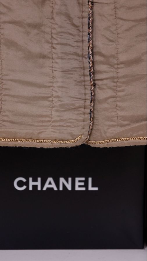 Chanel 16年罗马系列棕色格纹粗花呢四口袋上衣外套-34