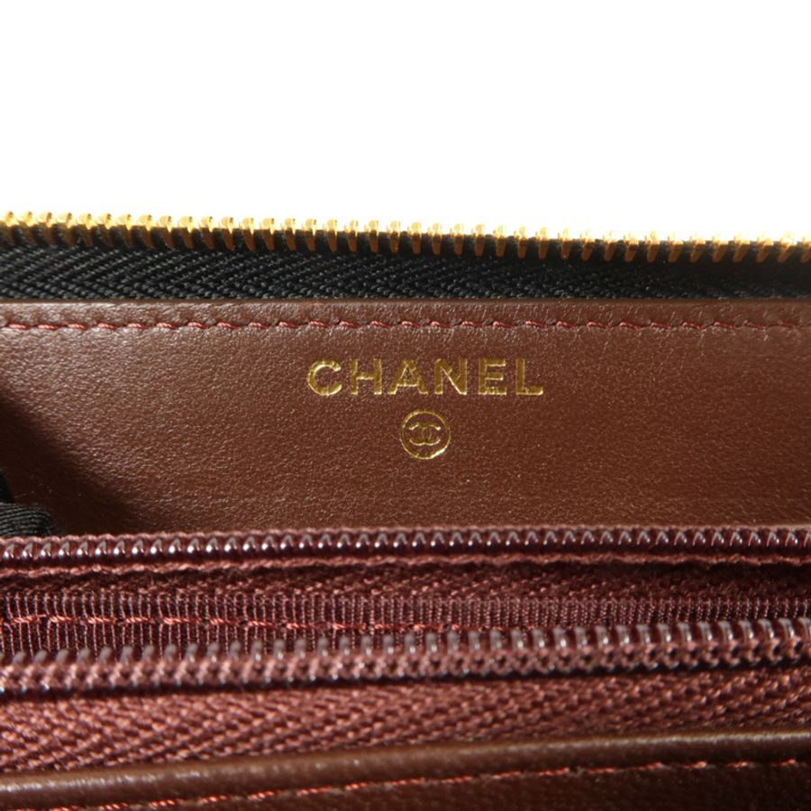 CHANEL 羊皮皮革Zipper Long Wallet長錢包-5