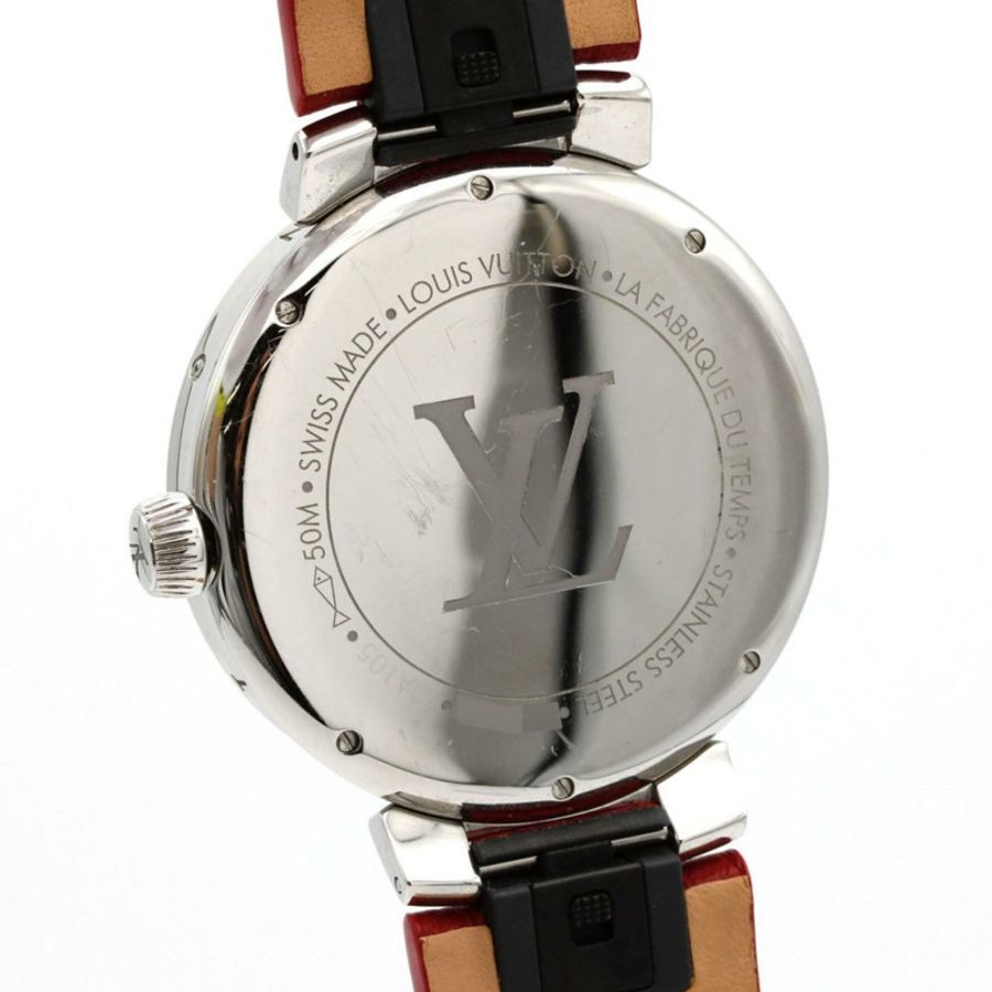 路易威登 Tambour Moon 雙時區 QA105 不鏽鋼石英錶-4