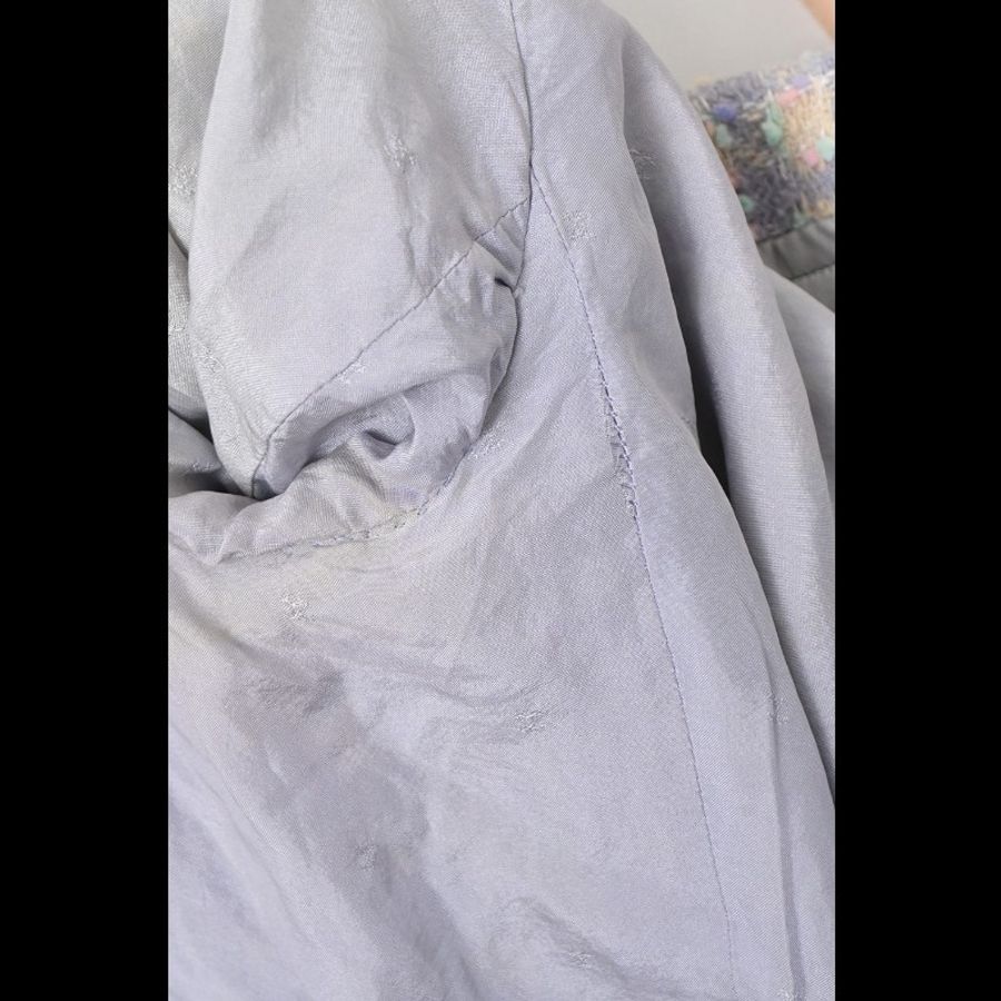 Chanel 94年秀款紫色千鸟格电话线滚边上衣外套半裙套装-15