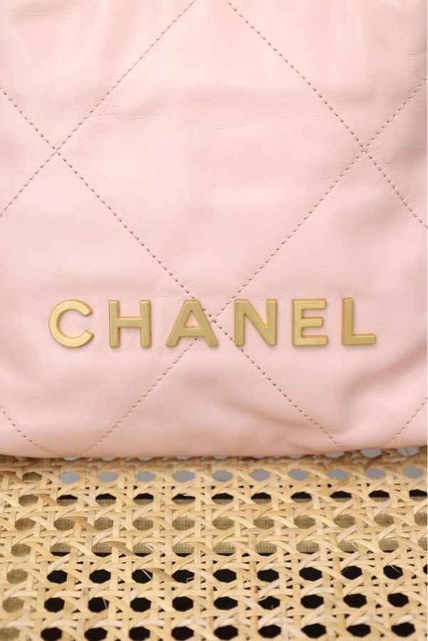 Chanel22bag樱花粉mini单肩包垃圾袋-23