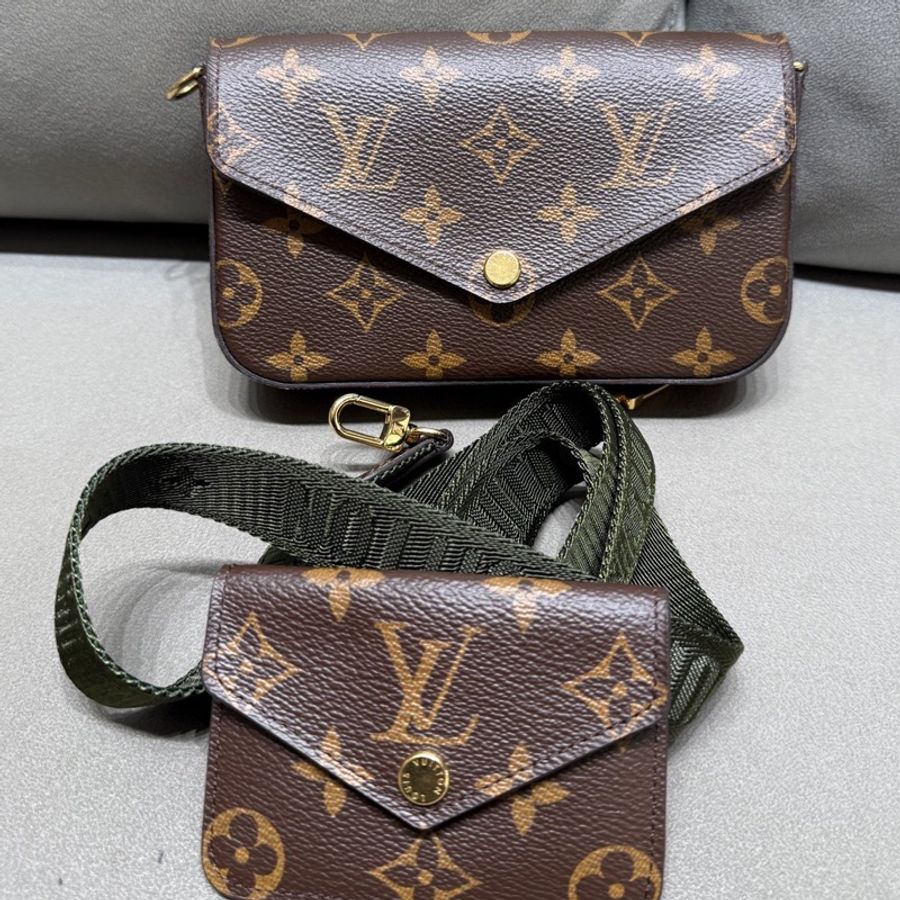 LV路易威登綠肩帶三合一-0