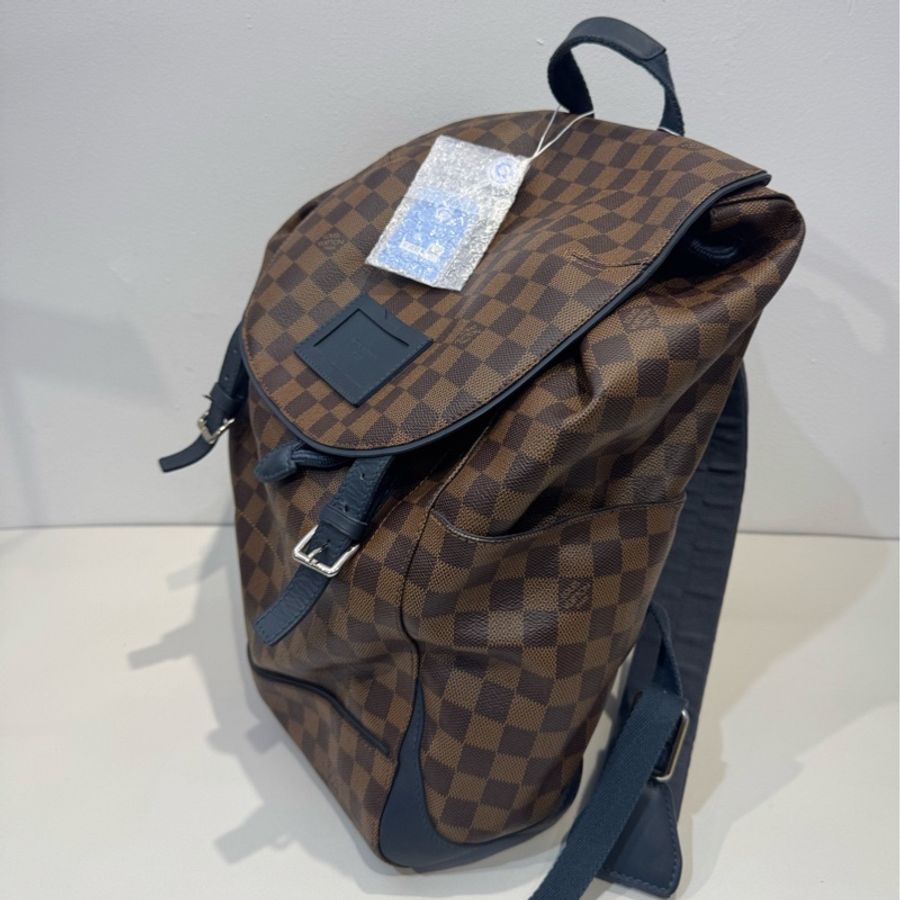 Louis Vuitton 路易威登Runner棕棋盤格雙肩背包，寬肩帶大容量帆布拼皮書包背包雙肩包  尺寸約：28x40x13cm-3