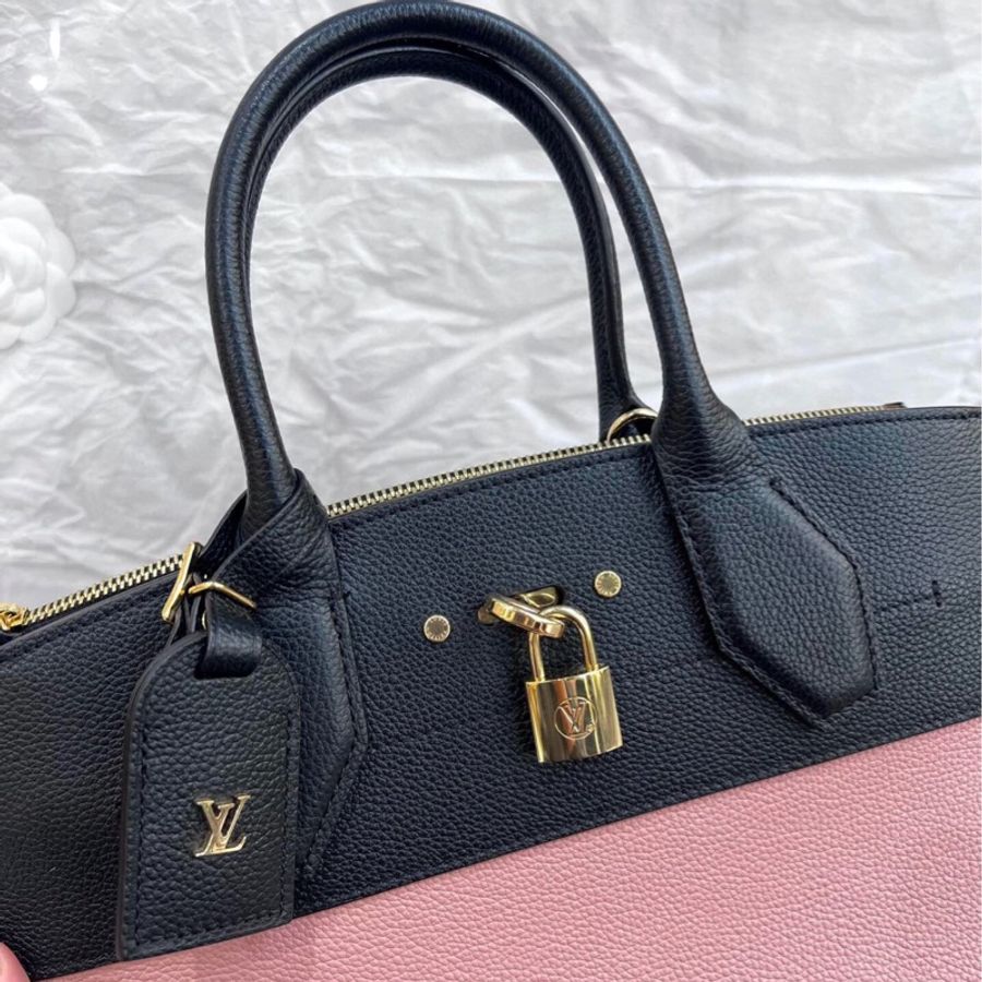芯片款 LV路易威登CITY STEAMER 女士拼色手提包 可斜挎 98新 32*15cm-2
