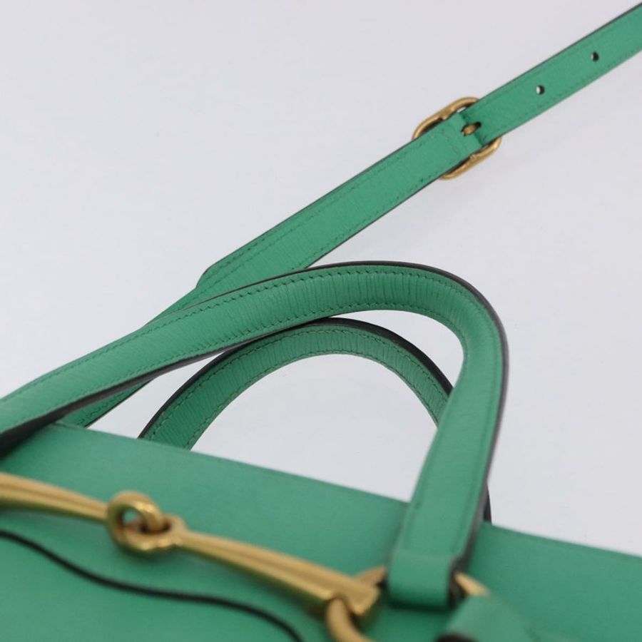 【日本直送】GUCCI 手提包 皮革 兩用 綠色 金色 319795 正品 192124V-13