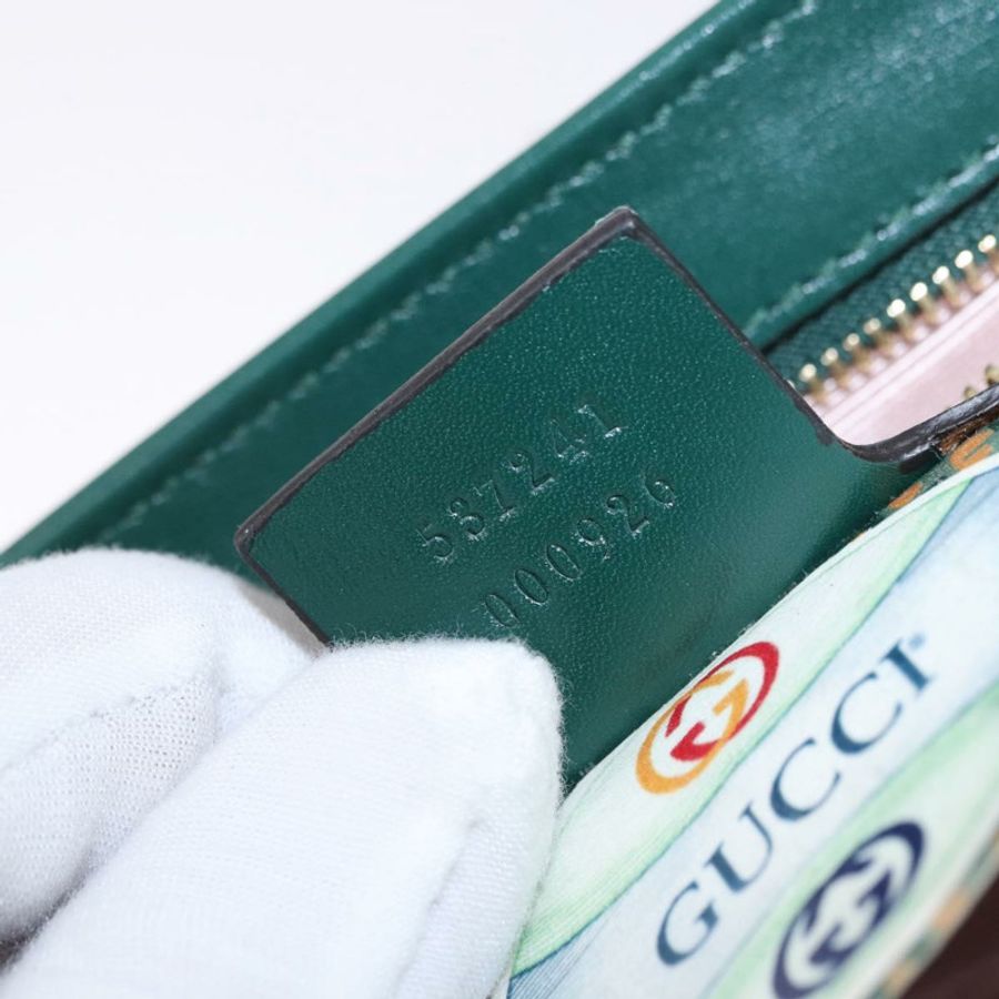 【日本直送】GUCCI Rajah 鏈條單肩包 皮革 綠色 金色 537241 正品 ka5294M-11