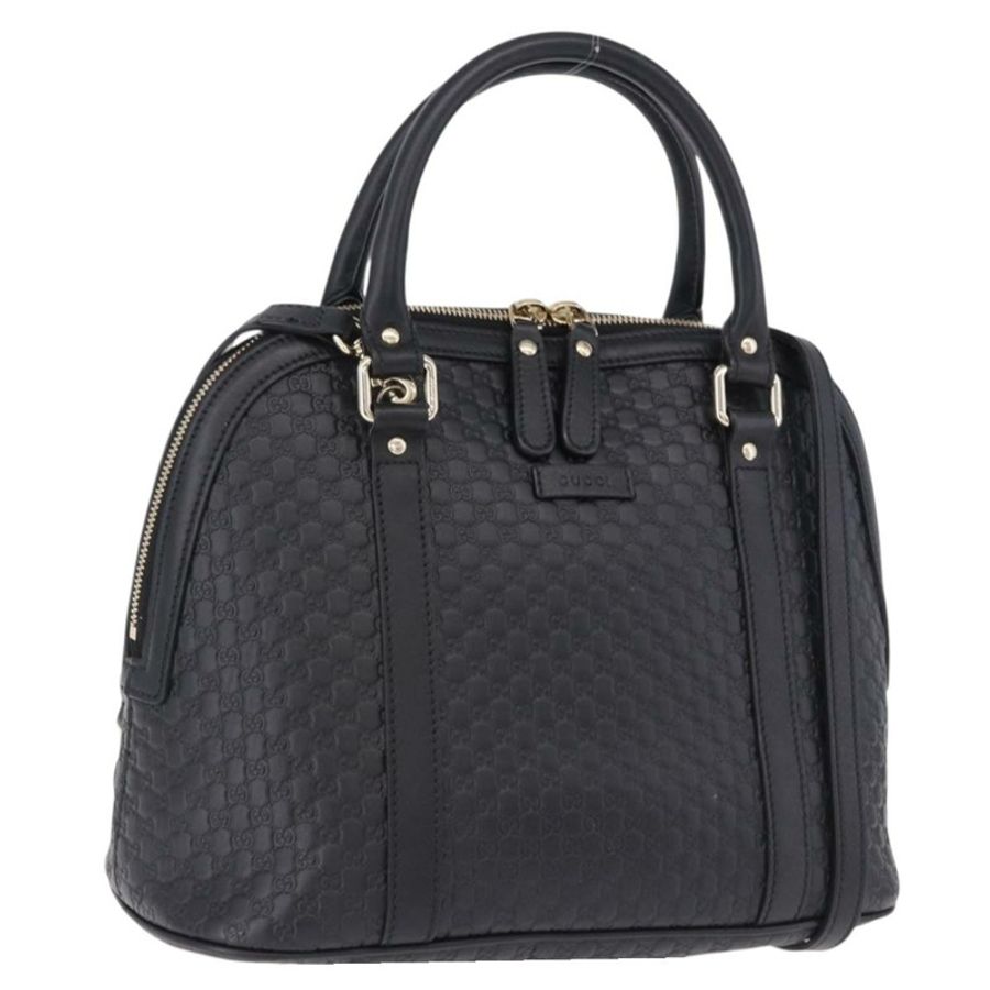 【日本直送】GUCCI Micro GG 帆布 Guccissima 皮革雙肩包 Outlet 黑色 Auth 192880V-0