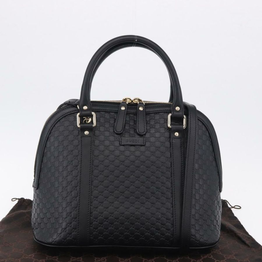 【日本直送】GUCCI Micro GG 帆布 Guccissima 皮革雙肩包 Outlet 黑色 Auth 192880V-11