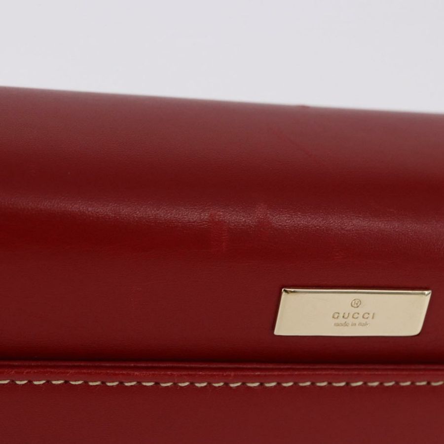 【日本直送】GUCCI Ready Lock 單肩包 皮革 紅色 金色 001 4214 Auth 192221V-2