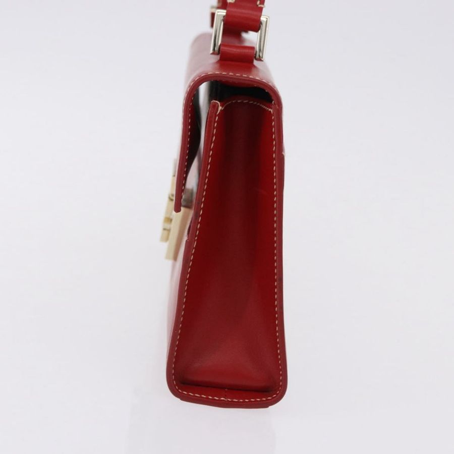 【日本直送】GUCCI Ready Lock 單肩包 皮革 紅色 金色 001 4214 Auth 192221V-3