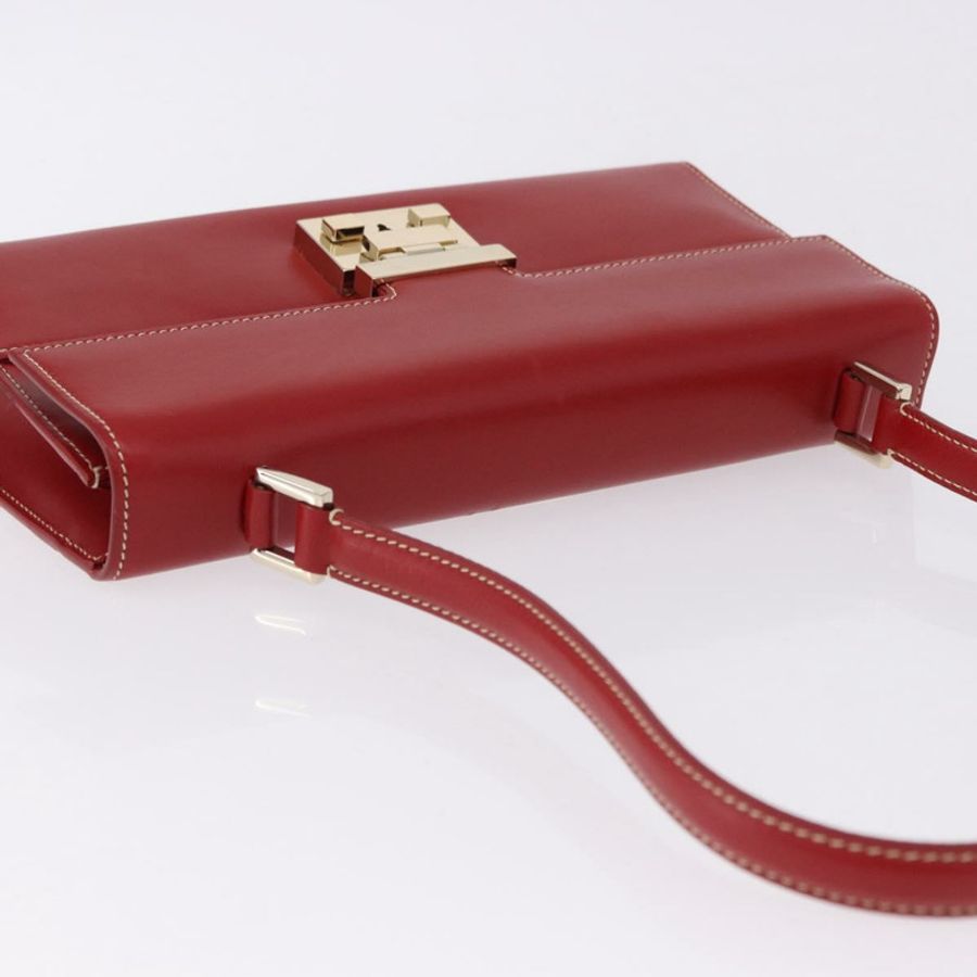 【日本直送】GUCCI Ready Lock 單肩包 皮革 紅色 金色 001 4214 Auth 192221V-6