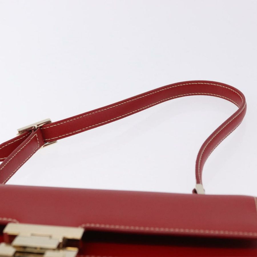 【日本直送】GUCCI Ready Lock 單肩包 皮革 紅色 金色 001 4214 Auth 192221V-13