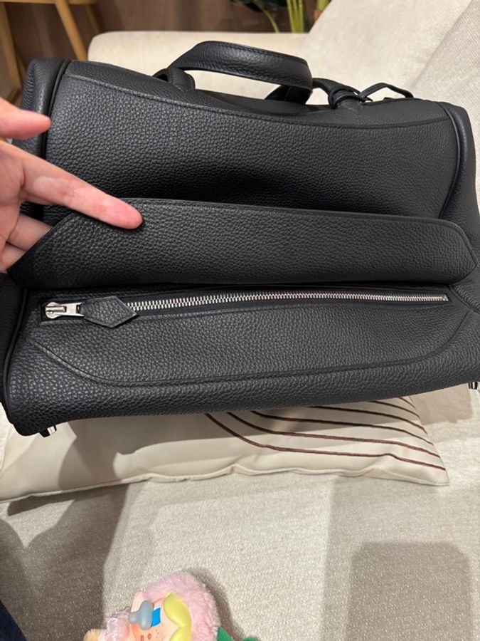 HERMES Wallago Cabine 35 Stamp A 89 Noir Togo Calfskin-6