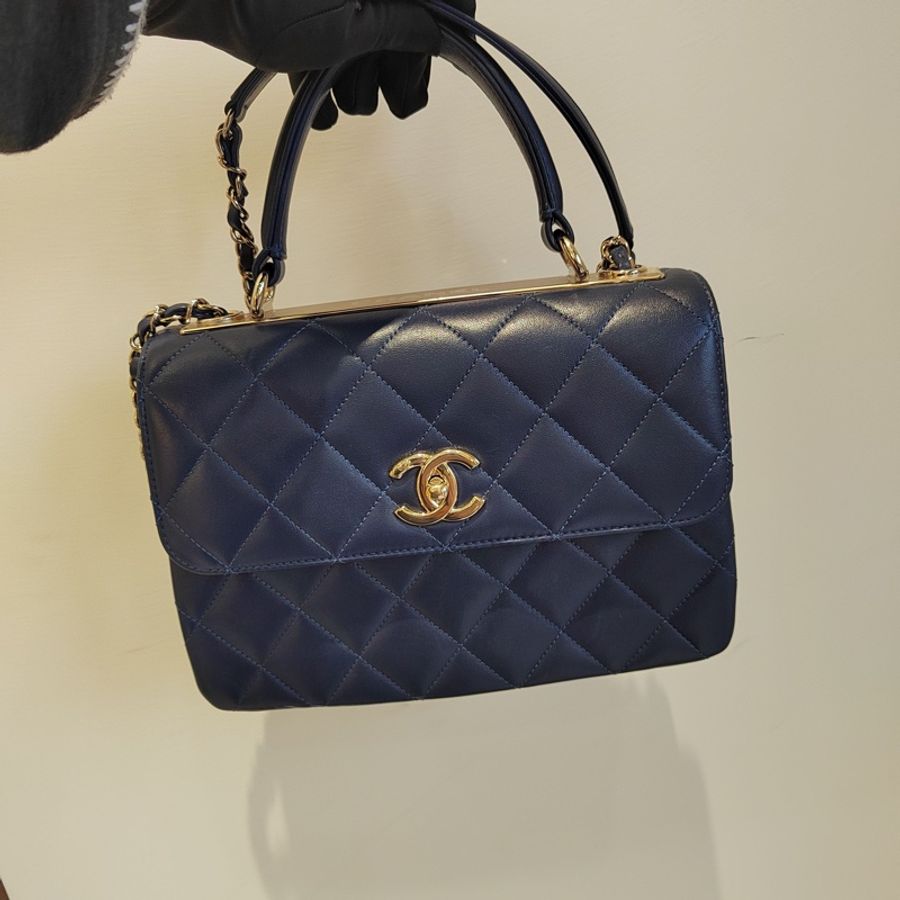 Chanel 香奈兒 trandy CC 經典藍黑尺寸:24x17x12cm-5