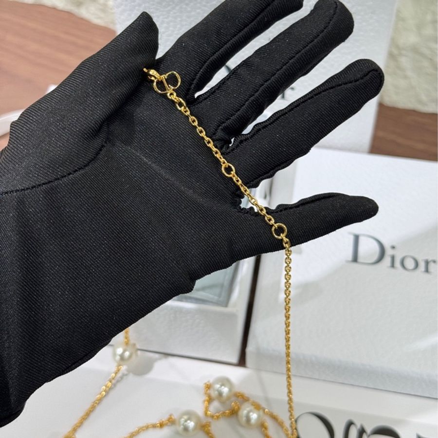 【撿漏價Full Set適合送禮👍🏻全網最便宜💫】Dior/迪奥 經典CD Logo 雙層珍珠項鏈 毛衣鏈-2