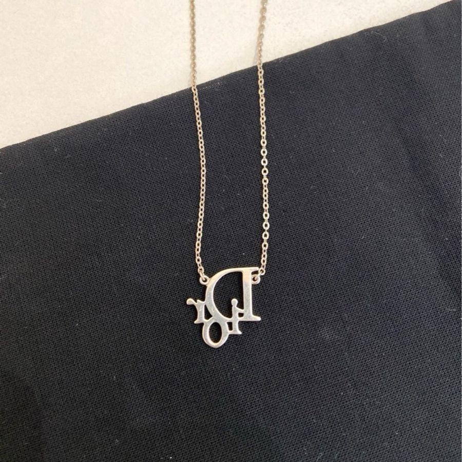 【撿漏價Full Set適合送禮👍🏻全網最便宜💫】Dior/迪奥 經典CD Logo 項鏈 銀色-2