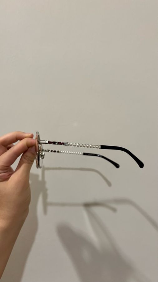 Chanel 復古造型 光學眼鏡 銀框x酒紅皮革-8