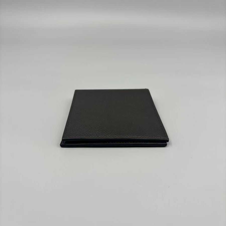 Hermes 愛馬仕 MC2 系列 黑灰色牛皮短夾男夾 雙折錢包皮夾 A刻 99新 近全新-6