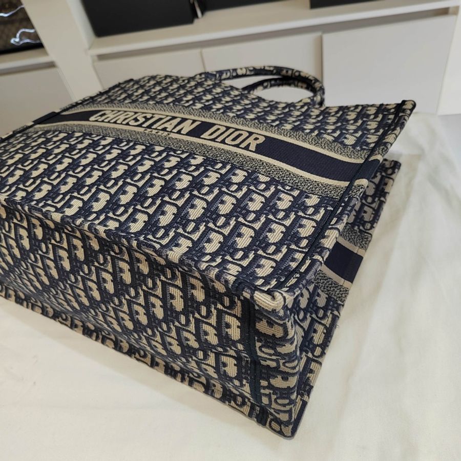 Dior迪奧經典藍色Oblique老花Book Tote大號老花托特包,尺寸:42*35cm,-3