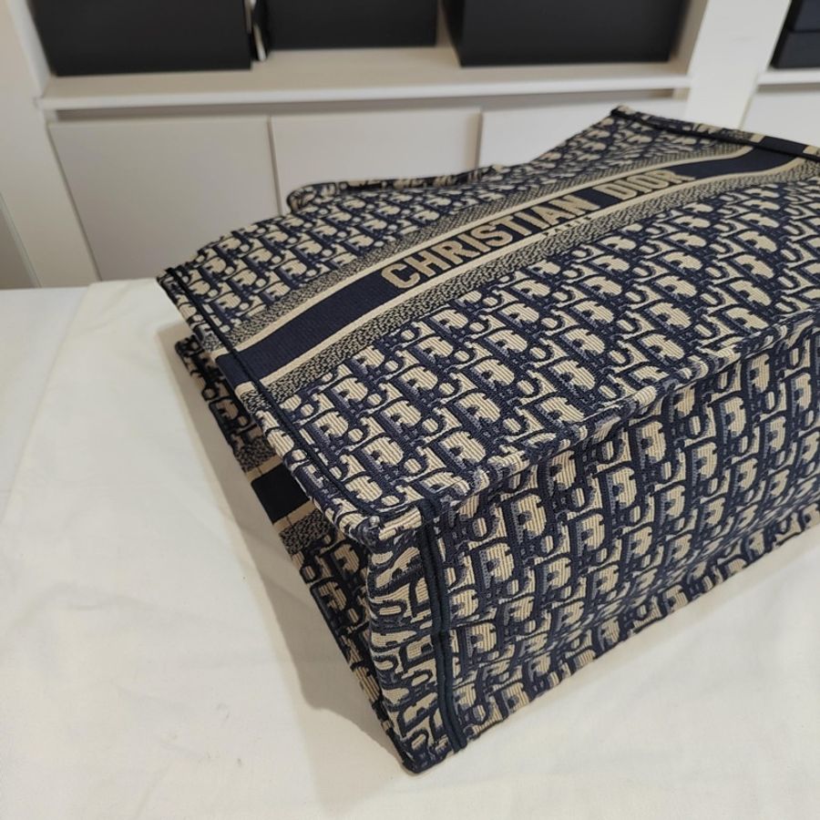 Dior迪奧經典藍色Oblique老花Book Tote大號老花托特包,尺寸:42*35cm,-4