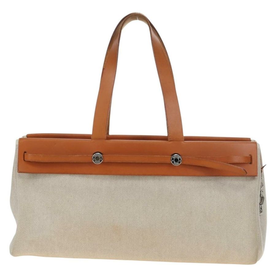 【日本直送】愛馬仕 Her Bag 手袋 帆布 米棕色 正品 186943V-12