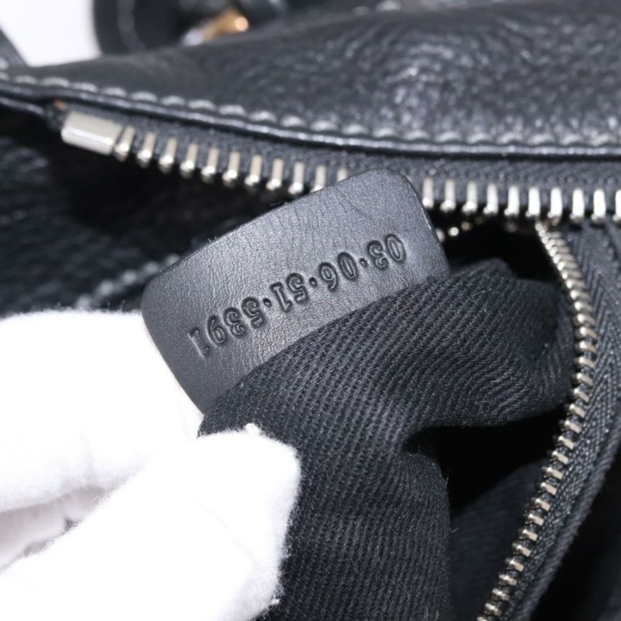 【日本直送】Chloe Paddington 手提包,黑色金色皮革,正品 SW2641M-11