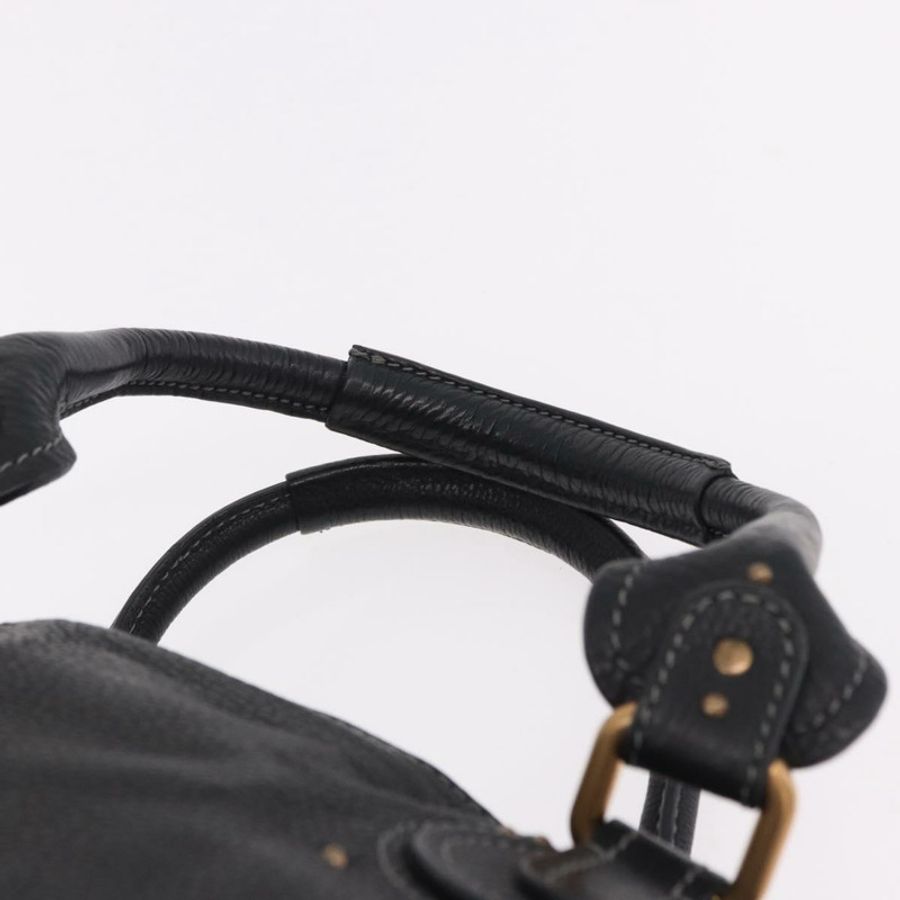 【日本直送】Chloe Paddington 手提包,黑色金色皮革,正品 SW2641M-13