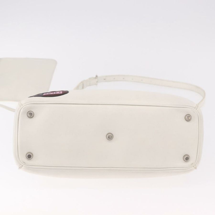 【日本直送】Christian Dior 皮革手提包 2way 白色銀色 Auth bs36072V-4