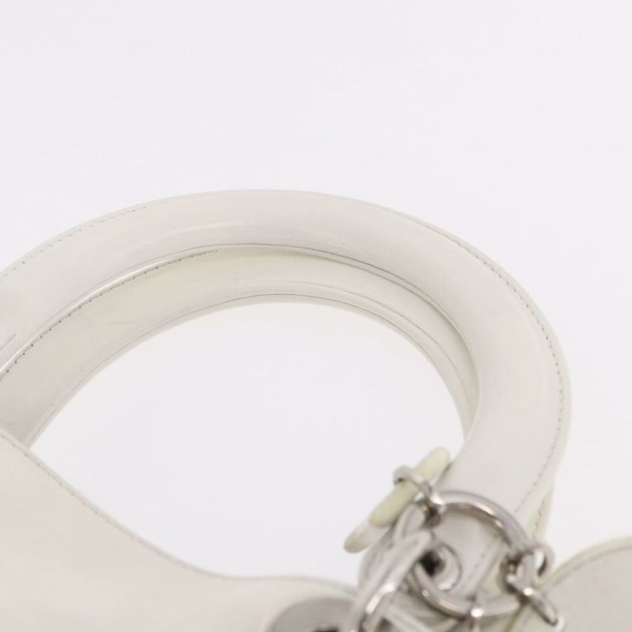 【日本直送】Christian Dior 皮革手提包 2way 白色銀色 Auth bs36072V-13