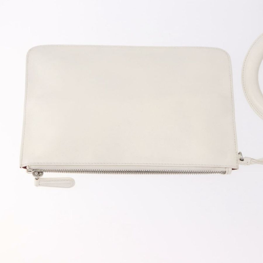 【日本直送】Christian Dior 皮革手提包 2way 白色銀色 Auth bs36072V-25