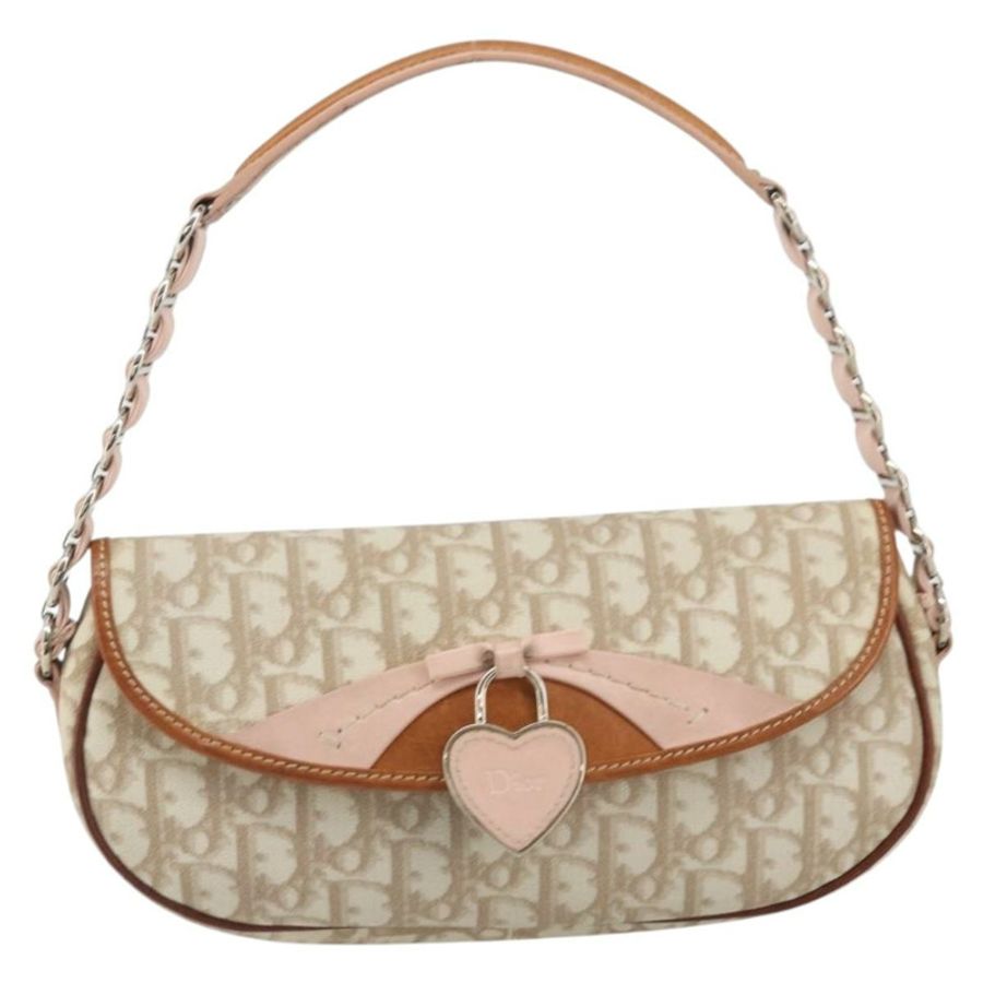 【日本直送】Christian Dior Trotter Romantic 鏈條單肩包 米色 銀色 正品 191723A-12