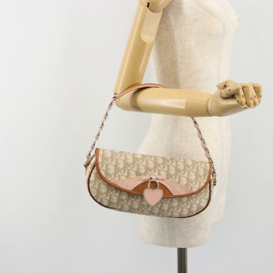 【日本直送】Christian Dior Trotter Romantic 鏈條單肩包 米色 銀色 正品 191723A-22